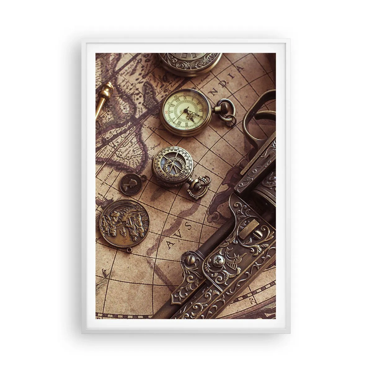 Poster in einem weißen Rahmen - Das Abenteuer ruft - 70x100 cm