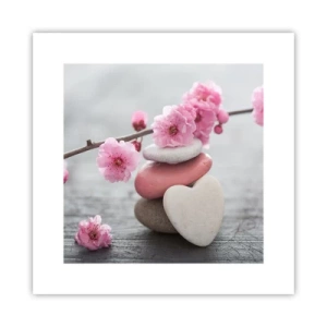 Poster - Glückseligkeit mit einer Kirschblüte - 30x30 cm