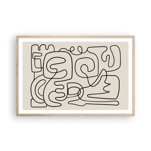 Poster in einem Rahmen aus heller Eiche - Folge der Spur - 91x61 cm