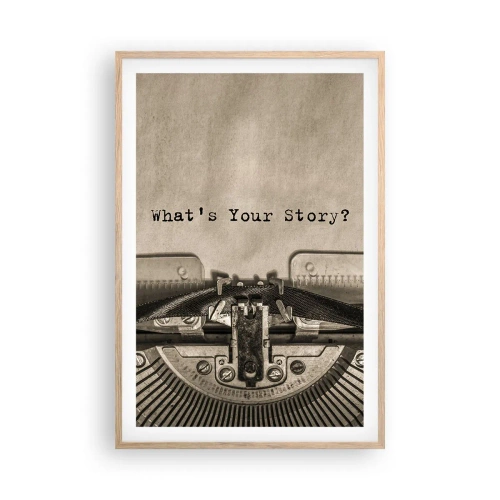 Poster in einem Rahmen aus heller Eiche - Erzähl es mir - 61x91 cm