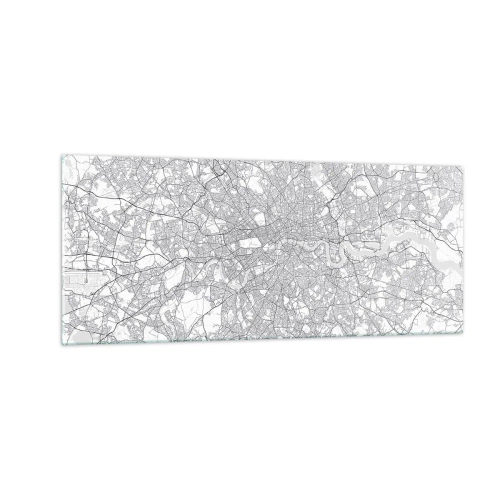 Glasbild - Bild auf glas - Karte des Labyrinths von London - 100x40 cm