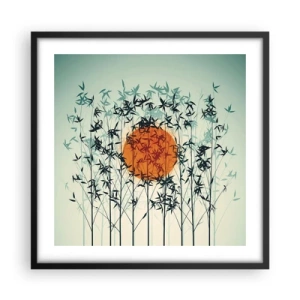 Poster in einem schwarzem Rahmen - Japanische Sonne - 50x50 cm