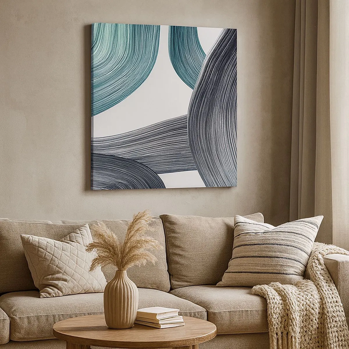 Bild auf Leinwand - Leinwandbild - Smaragdgrüne und schwarze Pfade - 30x30 cm