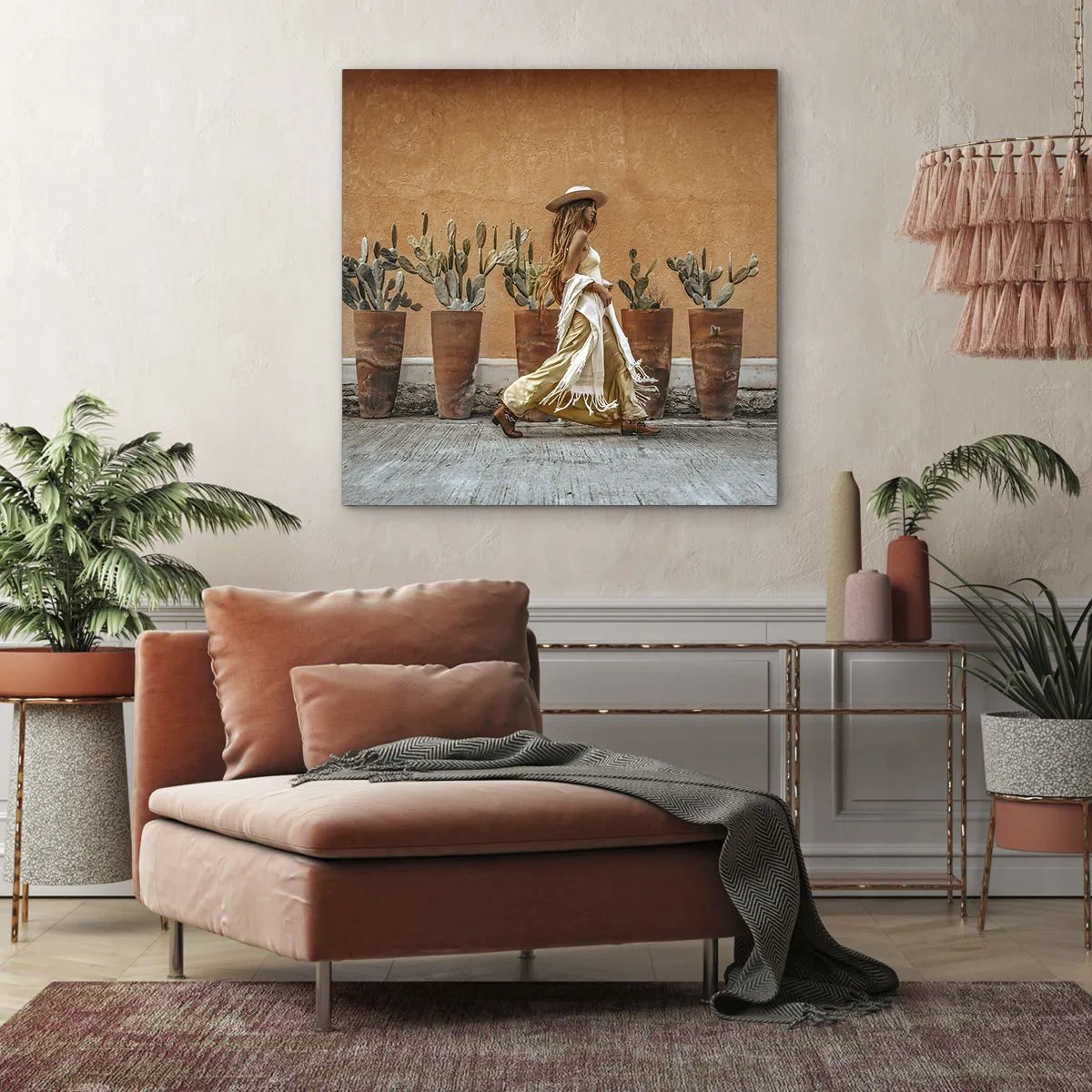 Bild auf Leinwand - Leinwandbild - Hippie-Stil - 70x70 cm