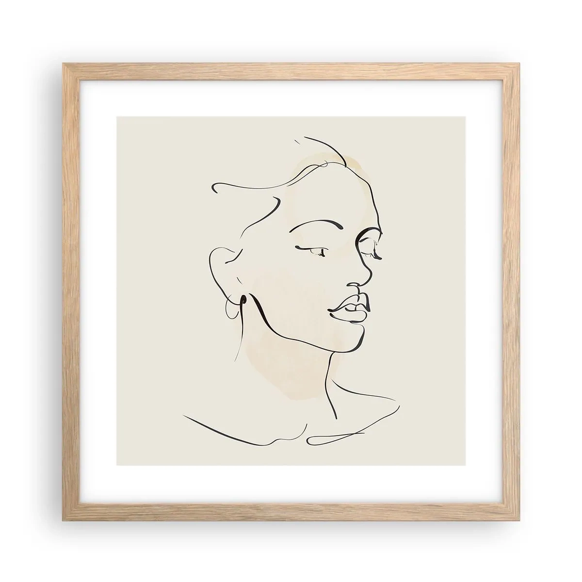 Poster in einem Rahmen aus heller Eiche - Eine bestimmte Linie - 40x40 cm