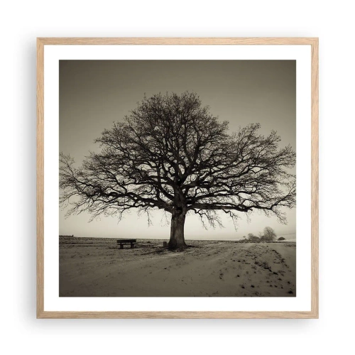 Poster in einem Rahmen aus heller Eiche - Von hier zu Ewigkeit - 60x60 cm
