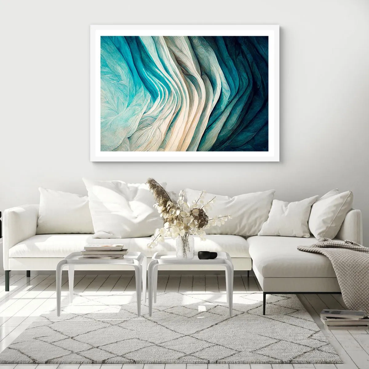 Poster in einem weißen Rahmen - Blaue Unersättlichkeit - 40x30 cm