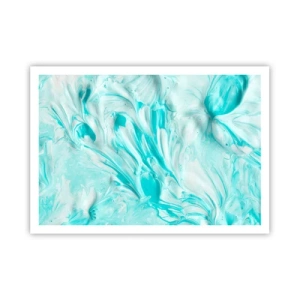 Poster - Ein abstraktes Motiv in Pastelltönen von Blau und Weiß. - 100x70cm - Für immer zusammen - Moderne Wanddekoration für Wohnzimmer und Schlafzimmer ARTTOR