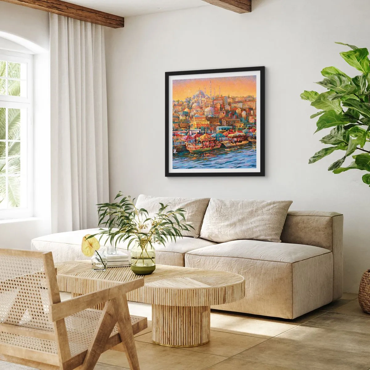 Poster in einem schwarzem Rahmen - Istanbuler Geschichte - 60x60 cm