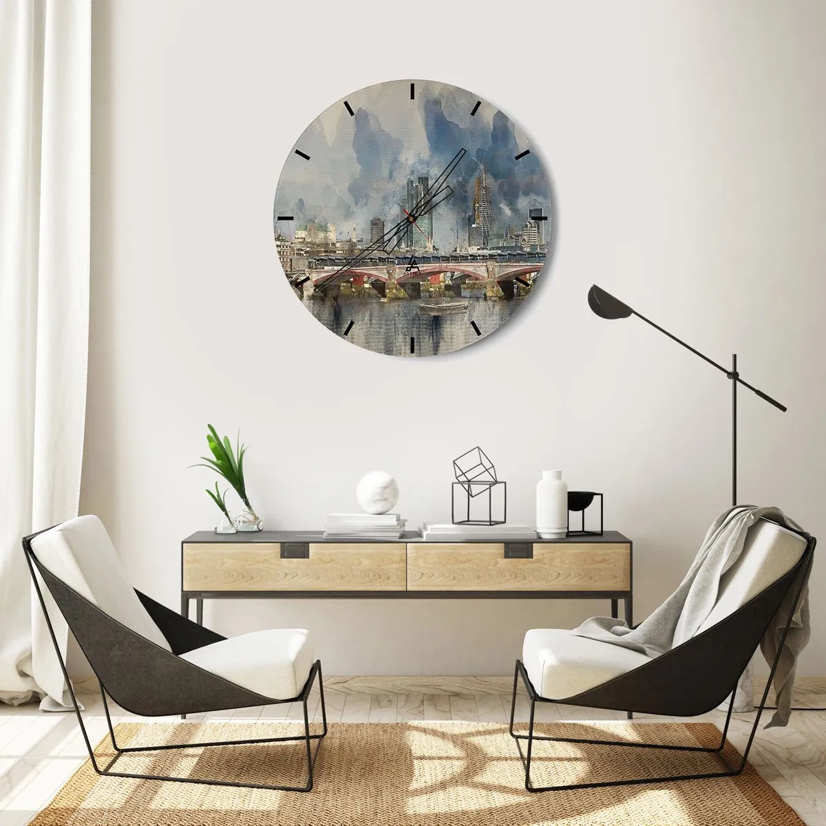 Wanduhr - Glasuhr - London in seiner ganzen Pracht - 30x30 cm