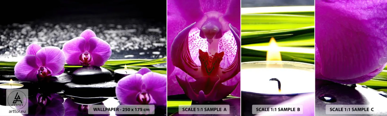 Fototapeten Muster Selbstklebend Deluxe Sticker - In Ruhe ertrinken - Blumen, Orchidee, Orchidee - 100x30 cm