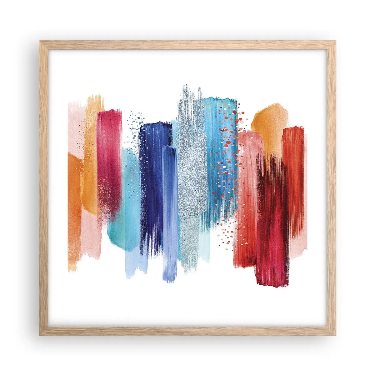 Poster in einem Rahmen aus heller Eiche - Auf und ab - 50x50 cm