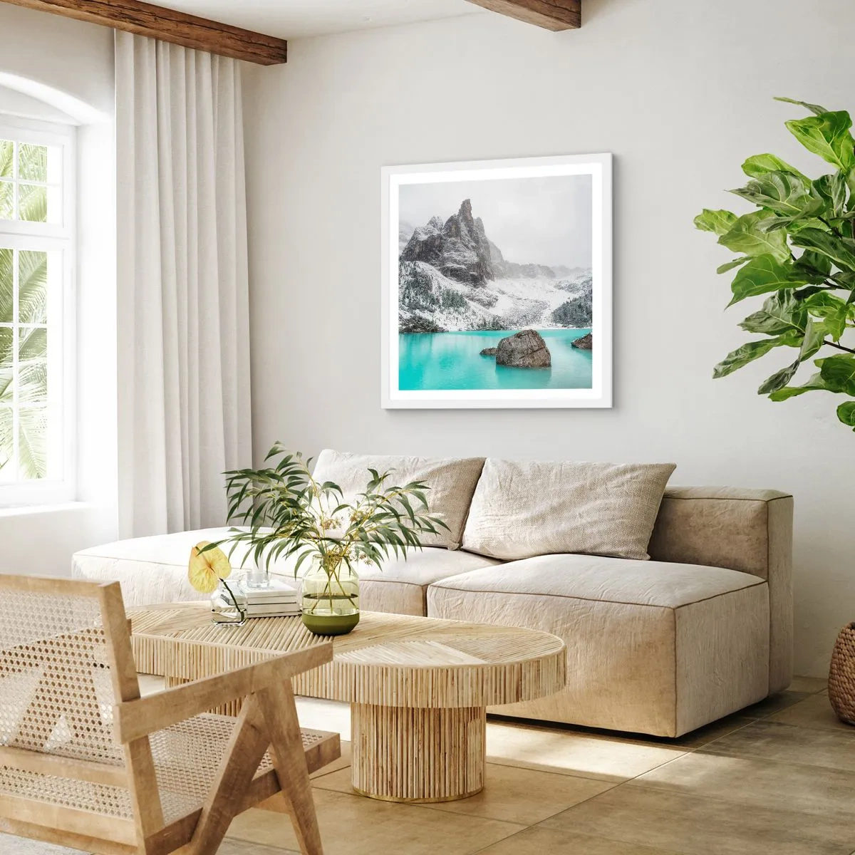 Poster in einem weißen Rahmen - Auf der Hut - 40x40 cm