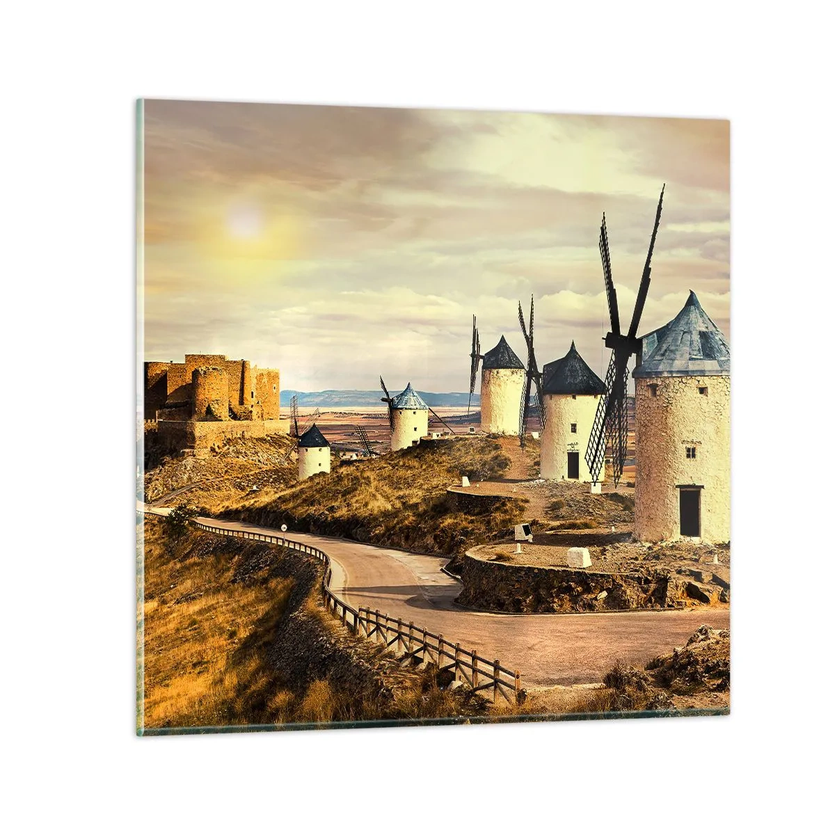 Glasbild - Bild auf glas - Don Quijote kommt gleich - 30x30 cm