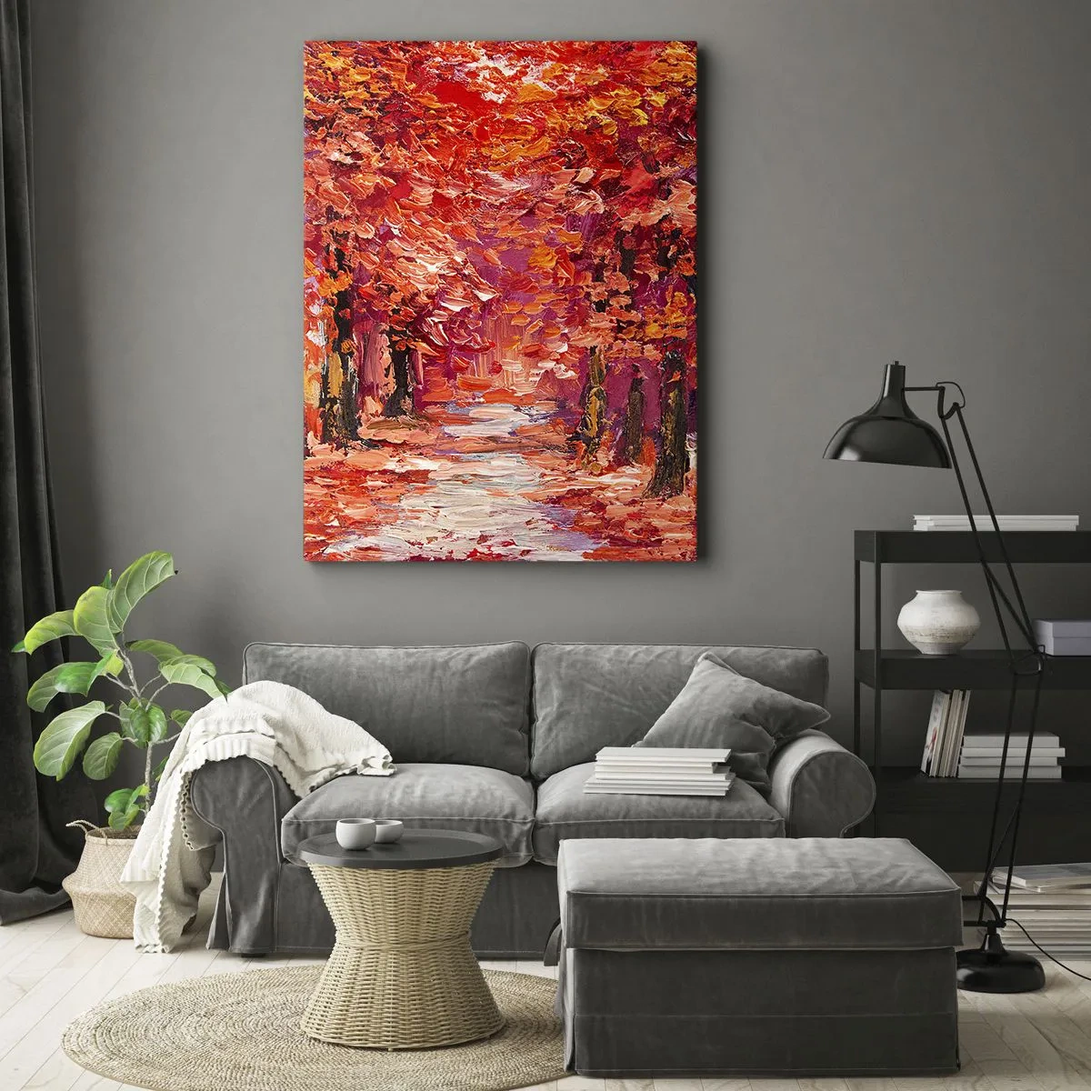 Bild auf Leinwand - Leinwandbild - Herbstlicher Eindruck - 55x100 cm