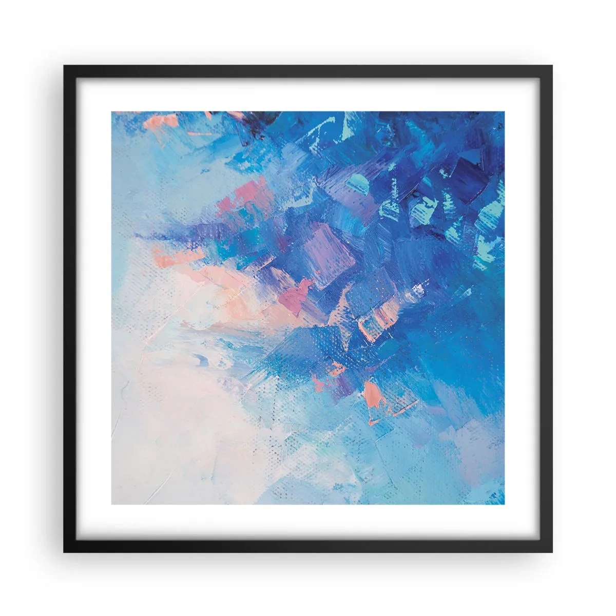 Poster in einem schwarzem Rahmen - Winter-Abstraktion - 50x50 cm