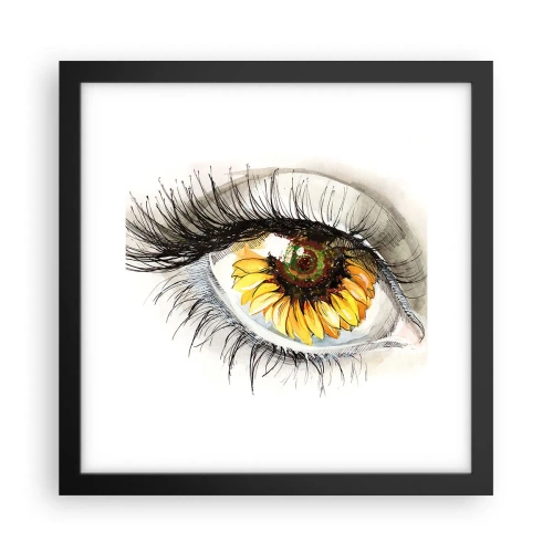 Poster in einem schwarzem Rahmen - Ein Look so heiß wie der Sommer - 30x30 cm