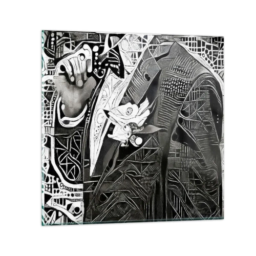 Glasbild - Bild auf glas - Nur ein scheinbar grauer Mann - 60x60 cm