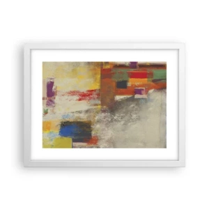 Poster in einem weißen Rahmen - Geometrie der Farben - 40x30 cm