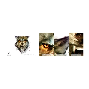Fototapeten Muster Selbstklebend Deluxe Sticker - Kein Schritt näher! - Abstraktion, Tiere, Wolf - 100x30 cm