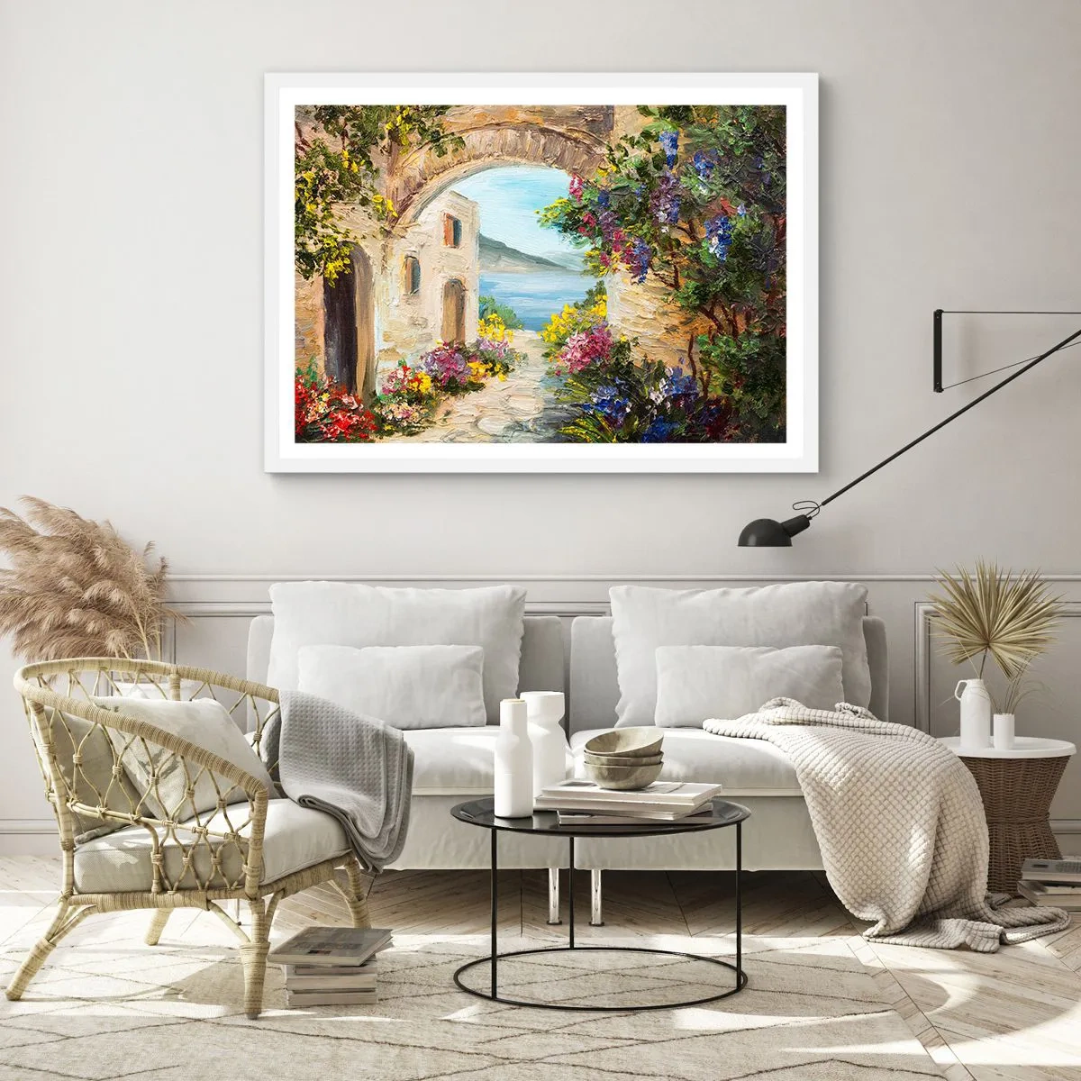 Poster in einem weißen Rahmen - Charme einer Küstenprovinz - 100x70 cm