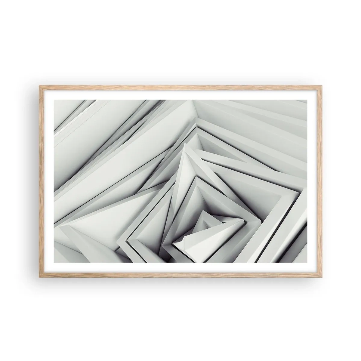 Poster in einem Rahmen aus heller Eiche - Spitzwinklige Knospen - 91x61 cm