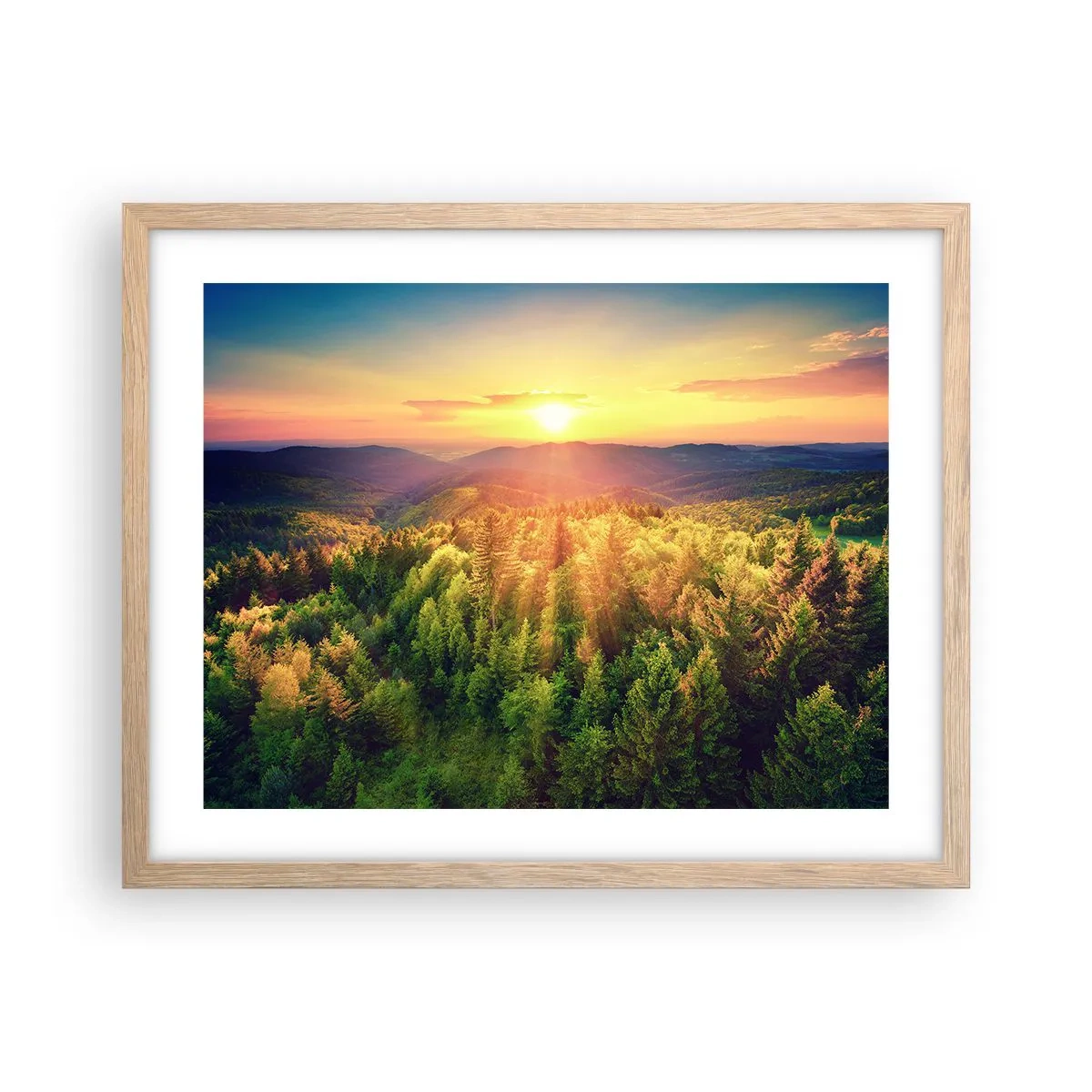 Poster in einem Rahmen aus heller Eiche - Scheitelpunkte und Spitzen - 50x40 cm