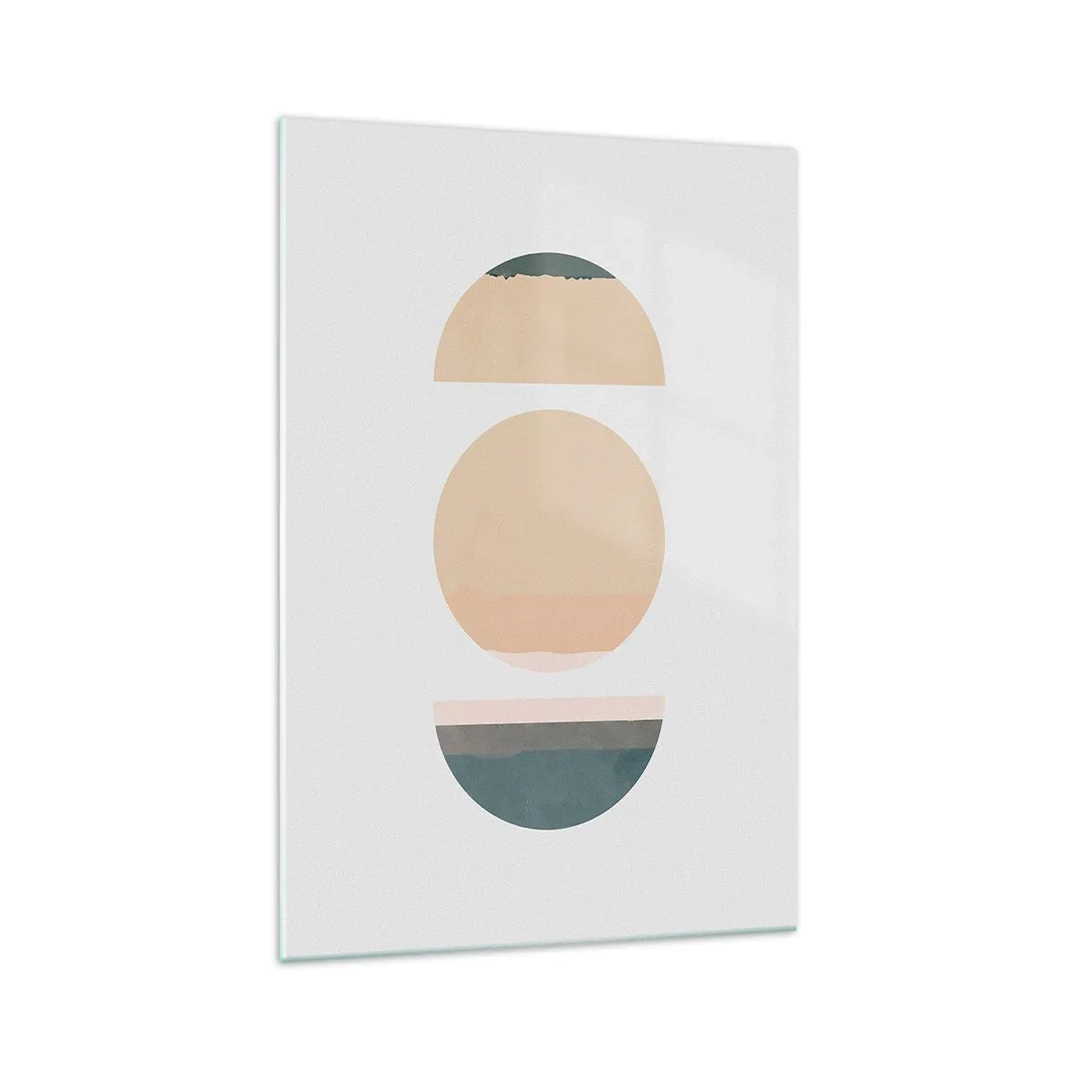 Glasbild - Bild auf glas - Abstrakte geometrische Formen in Pastellfarben - 70x100cm - Ein Rad hinter dem anderen… - Moderne Wanddekoration für Wohnzimmer und Schlafzimmer ARTTOR