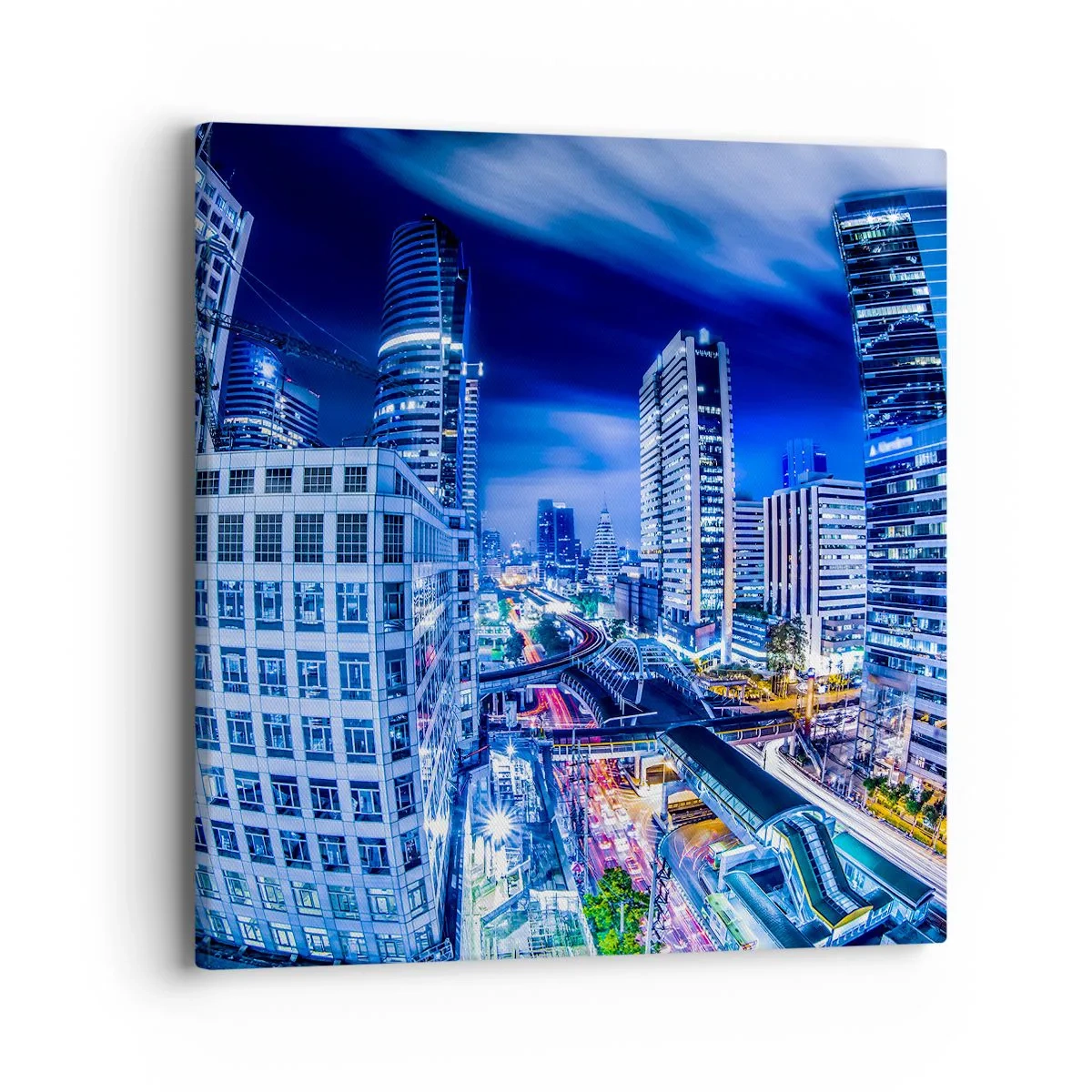 Bild auf Leinwand - Leinwandbild - Rhythmen der Nachtstadt - 40x40 cm