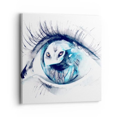 Bild auf Leinwand - Leinwandbild - Auge in Auge mit Wildheit - 30x30 cm