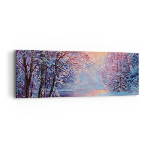 Bild auf Leinwand - Leinwandbild - Die Farben des Winters - 90x30 cm