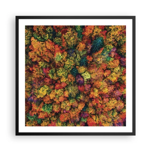 Poster in einem schwarzem Rahmen - Blumenstrauß aus Herbstbäumen - 60x60 cm