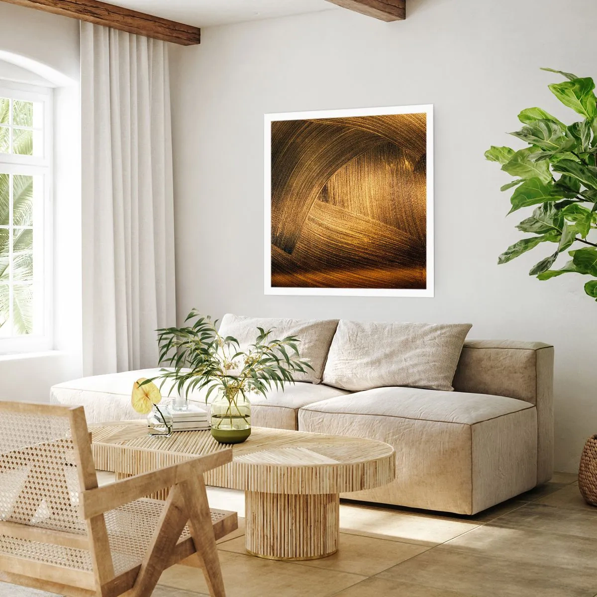 Poster - In einem goldenen Labyrinth - 60x60 cm