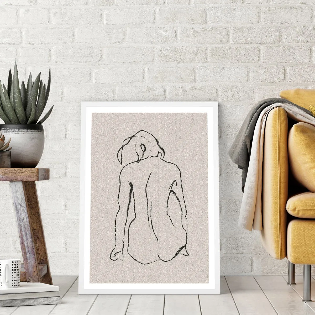 Poster in einem weißen Rahmen - Mädchenakt - 70x100 cm