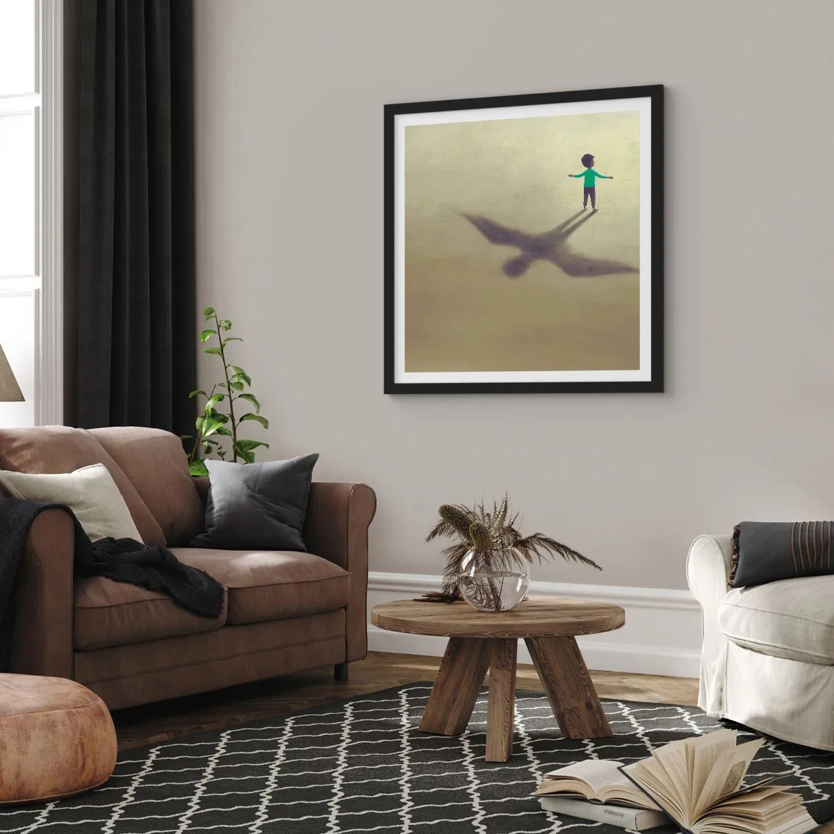 Poster in einem schwarzem Rahmen - Der Held der Zukunft - 50x50 cm