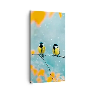 Bild auf Leinwand - Leinwandbild - Vogelklatsch - 65x120 cm