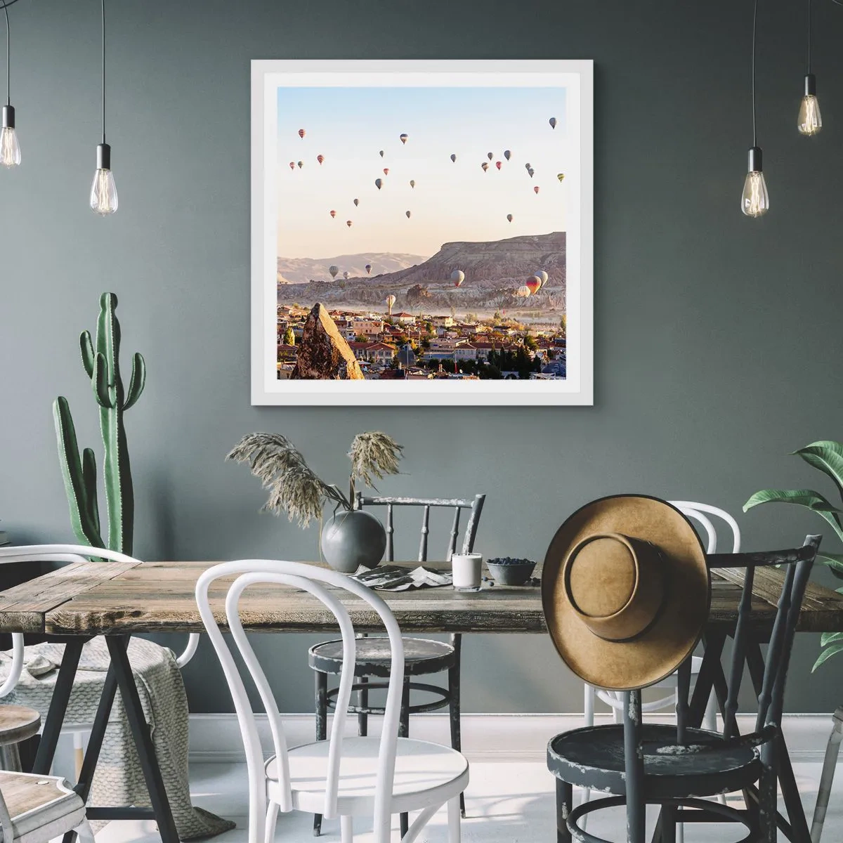 Poster in einem weißen Rahmen - Wie Schiffe am Himmel - 50x50 cm