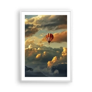 Poster in einem weißen Rahmen - Ich fliege, weil ich es will - 50x70 cm