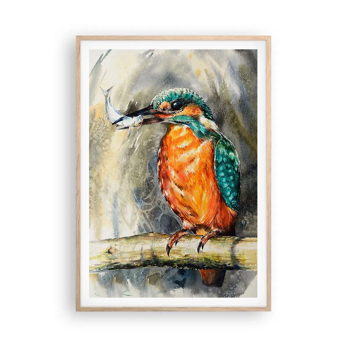 Poster in einem Rahmen aus heller Eiche - Naturgesetz - 70x100 cm