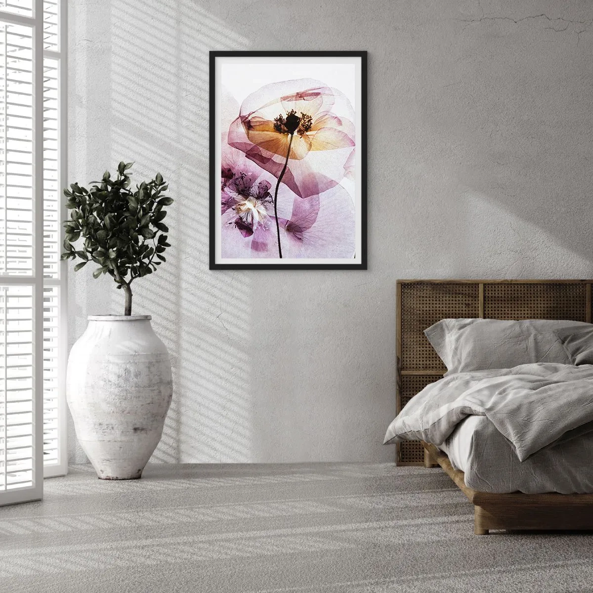 Poster in einem schwarzem Rahmen - Transparente Körperblumen - 40x50 cm