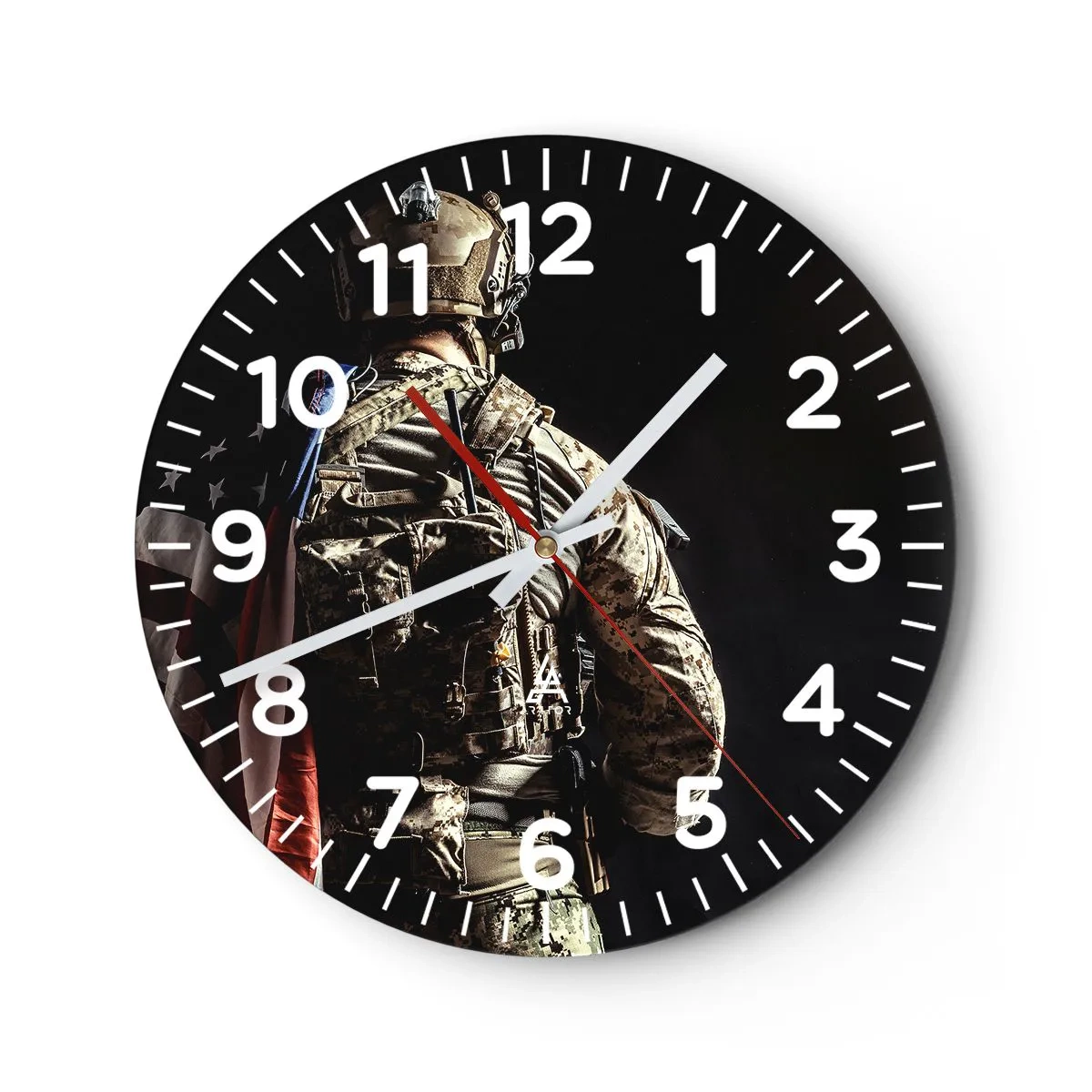 Wanduhr - Glasuhr - Darum - 30x30 cm