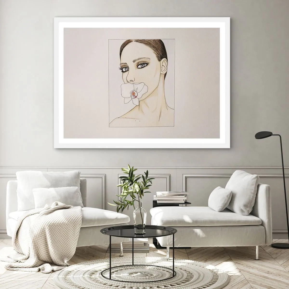 Poster in einem weißen Rahmen - Ein Symbol für Eleganz und Schönheit - 70x50 cm
