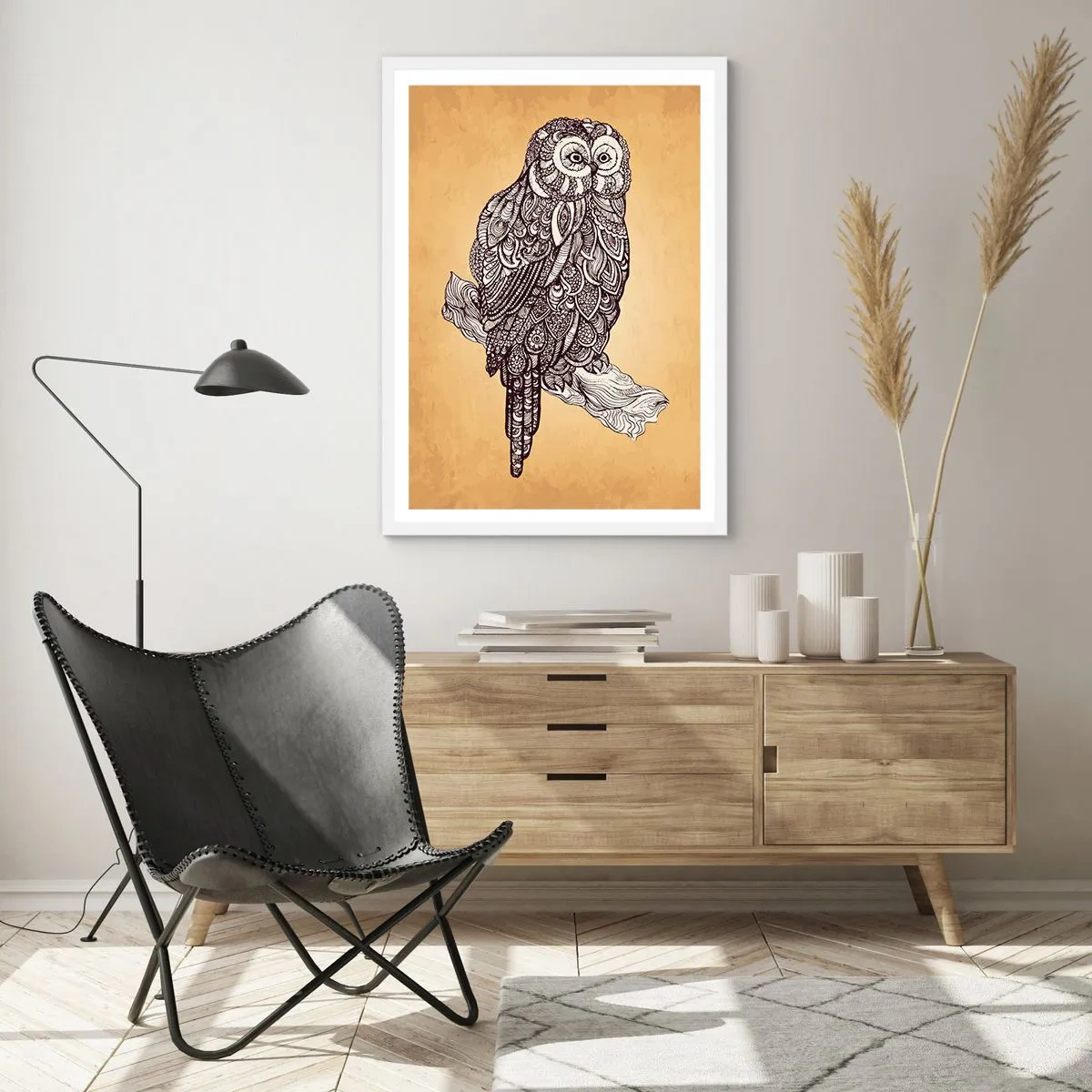 Poster in einem weißen Rahmen - Kunstvolle Ornamente der Weisheit - 40x50 cm