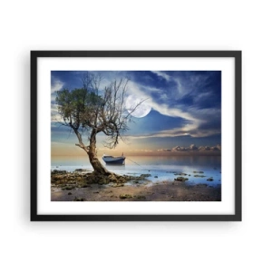 Poster in einem schwarzem Rahmen - Ist das das Ende oder der Anfang? - 50x40 cm