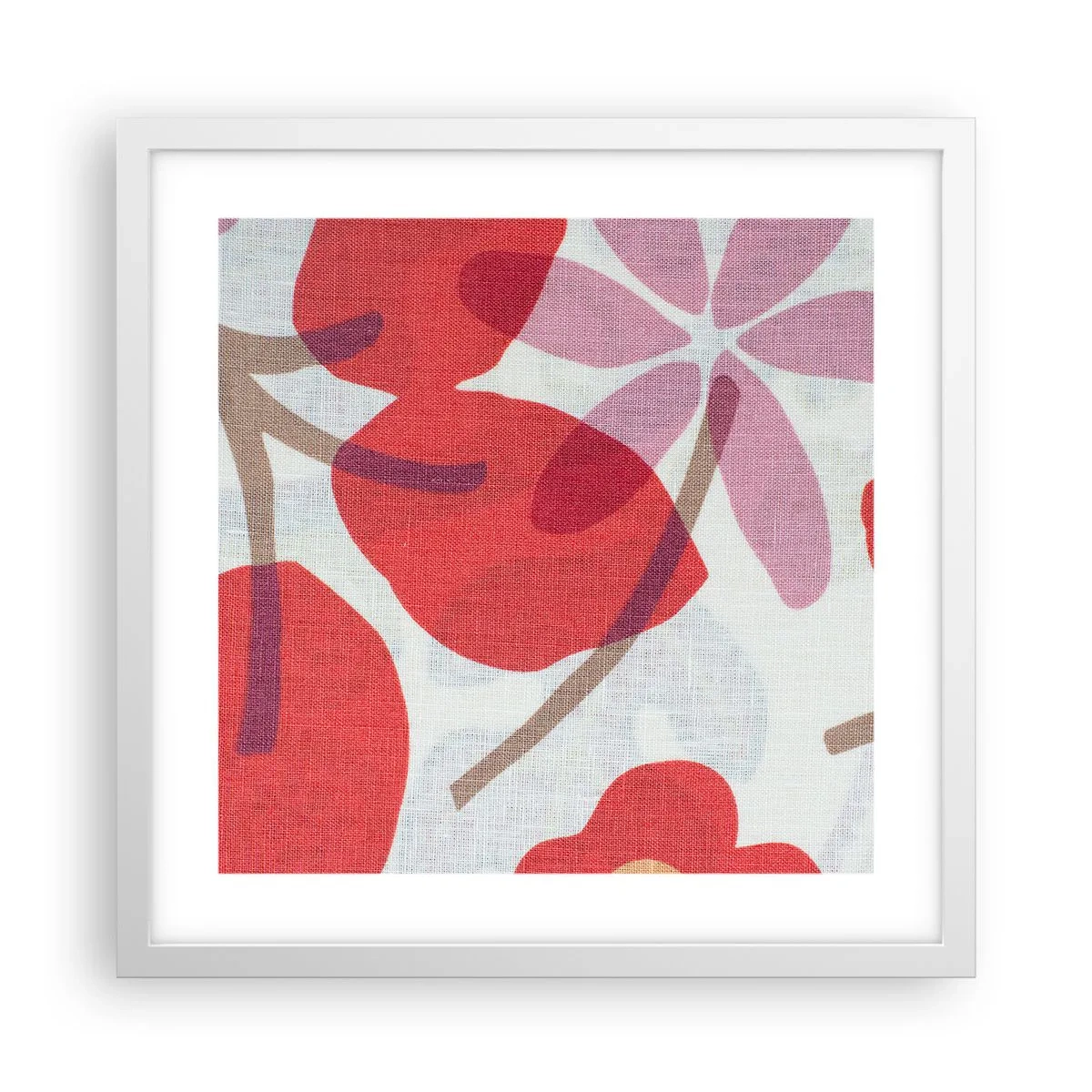 Poster in einem weißen Rahmen - Blumenarrangement in Rosa - 40x40 cm