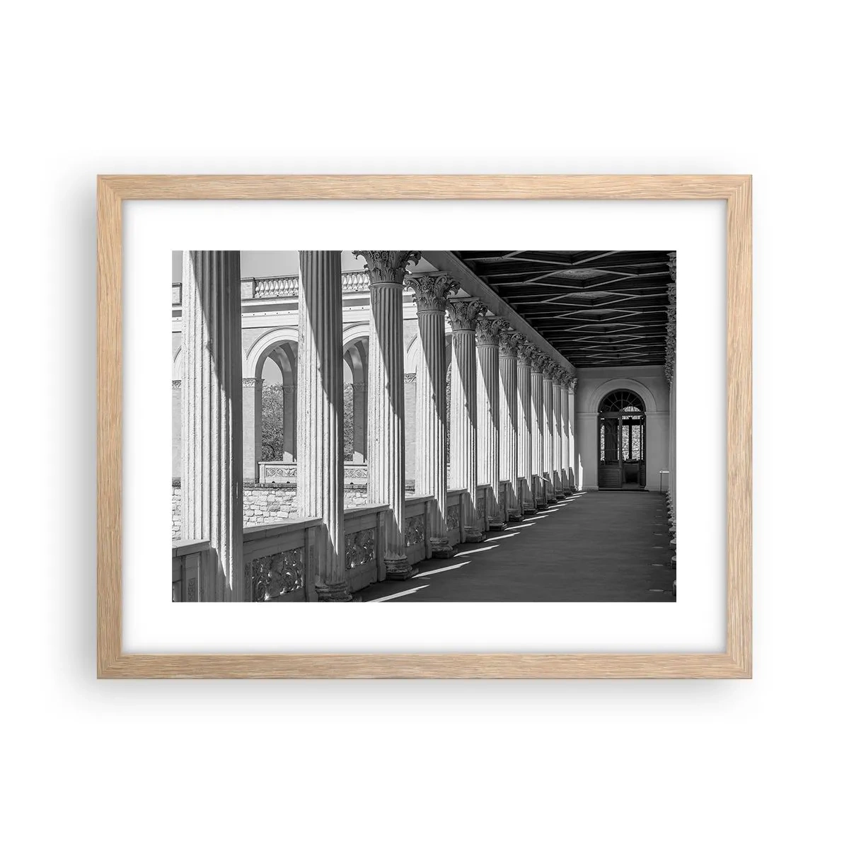 Poster in einem Rahmen aus heller Eiche - Sonnige Arkade - 40x30 cm