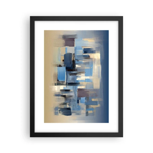 Poster in einem schwarzem Rahmen - Blaue Konstruktion - 30x40 cm