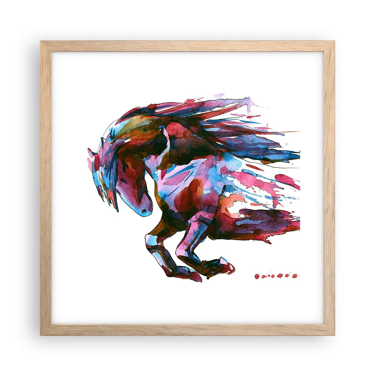 Poster in einem Rahmen aus heller Eiche - In Verzückung - 40x40 cm
