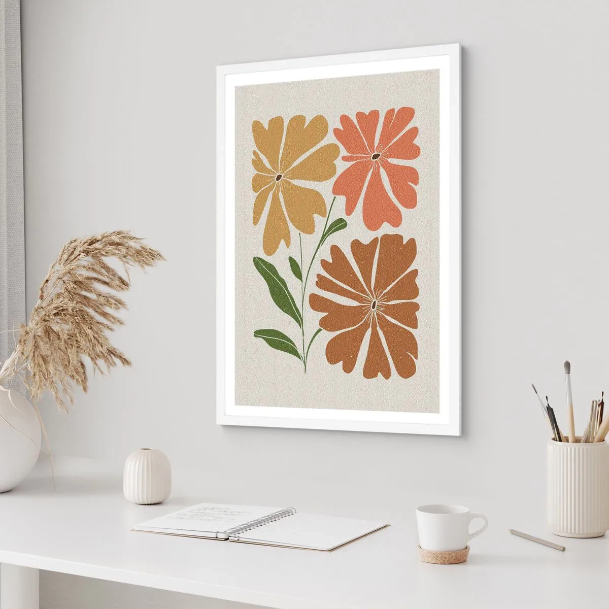 Poster in einem weißen Rahmen - Natur und Geometrie - 70x100 cm