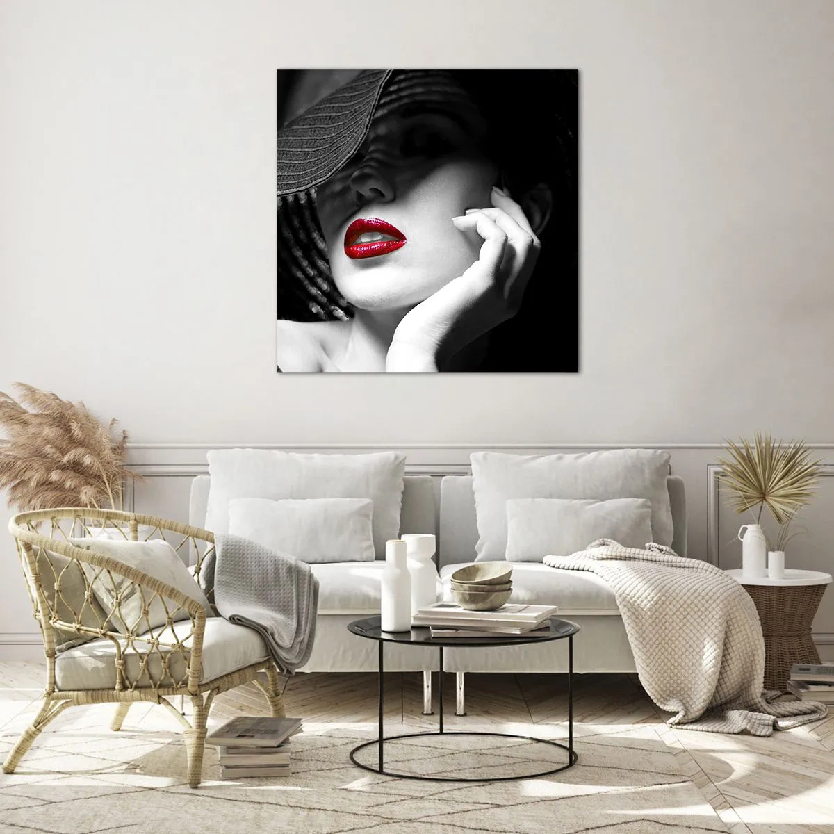 Glasbild - Bild auf glas - Eine Studie in Scharlachrot - 70x70 cm